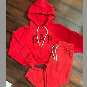 Gap Matching Sweat Set Vintage Soft Jogger & Cropped Hoodie Size Small